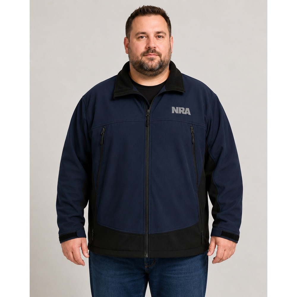 NRA Softshell Jacket Mens 3XL‎ Navy Blue Fleece Lined Full Zip Tactical Coat